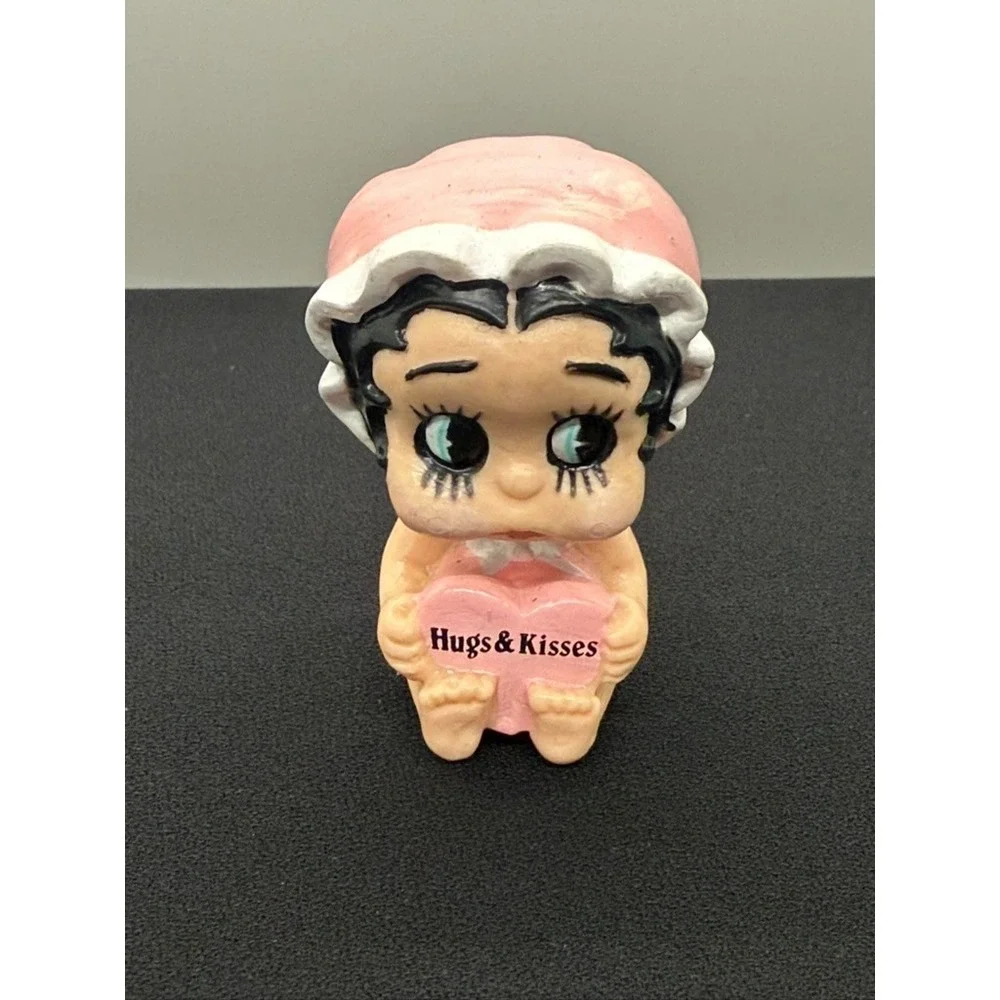 **RARE Vtg Baby Betty Boop‎ Valentine Day Pink Heart Hugs & Kisses Figurine 1990
